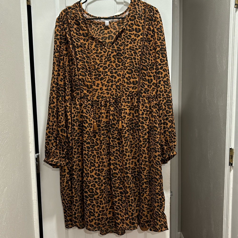 Leopard Bohemian Babydoll Dress!